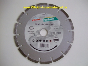 Wolfcraft Diamanttrennscheibe 180 mm Segment