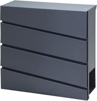 Preview: Wandbriefkasten Anthrazit RAL 7016 inkl. Zeitungsfach