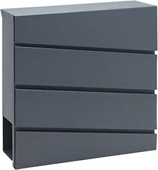 Wandbriefkasten Anthrazit RAL 7016 inkl. Zeitungsfach