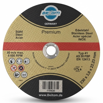 Trennscheibe 230x3 mm für Edelstahl, INOX, VA, Metall, Stahl, und Eisen [PREMIUM]