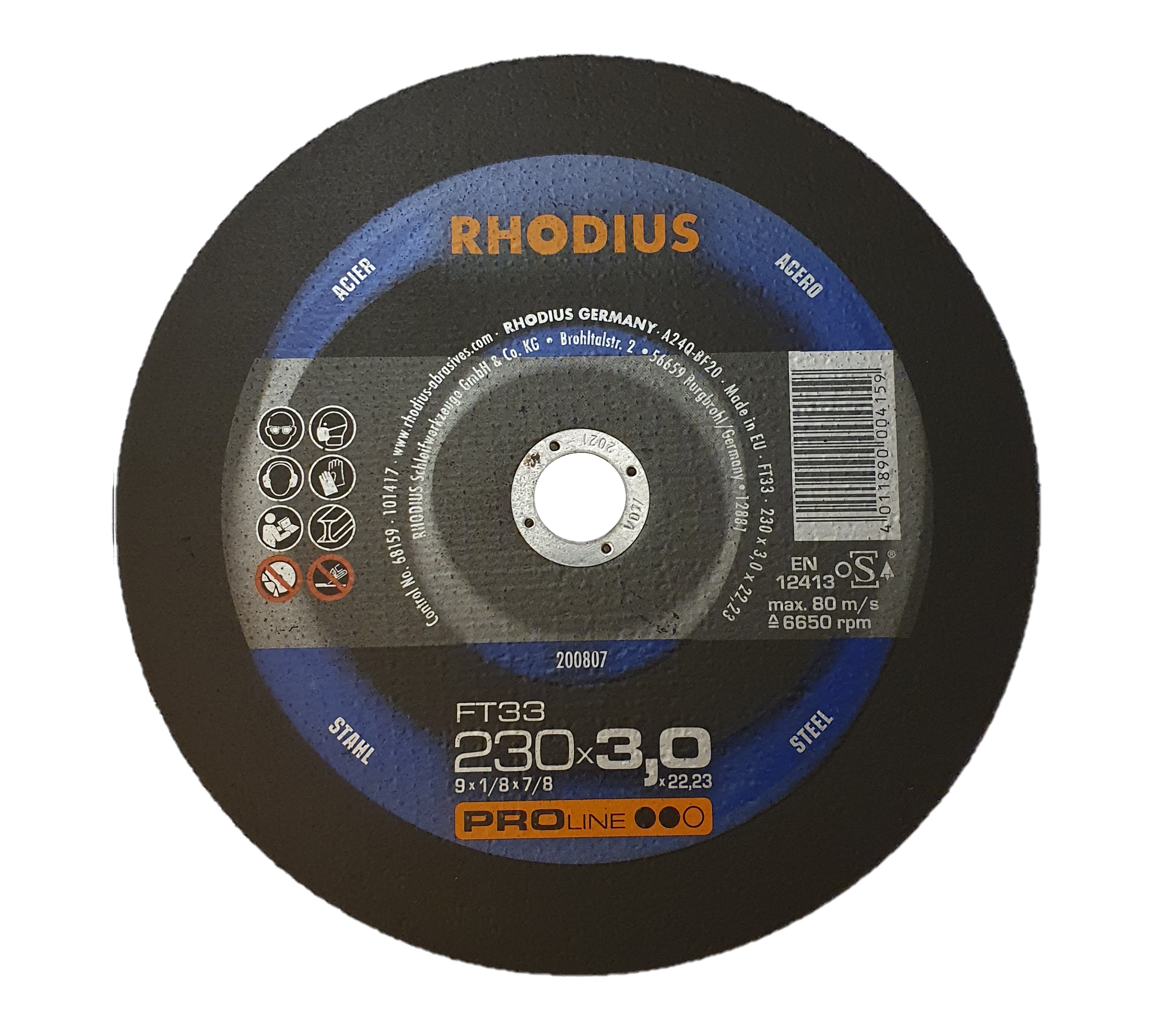 40x Rhodius Trennscheibe 115x1,0x22,23 mm XT15 Ø 115mm 4x10er Dose SparSet 