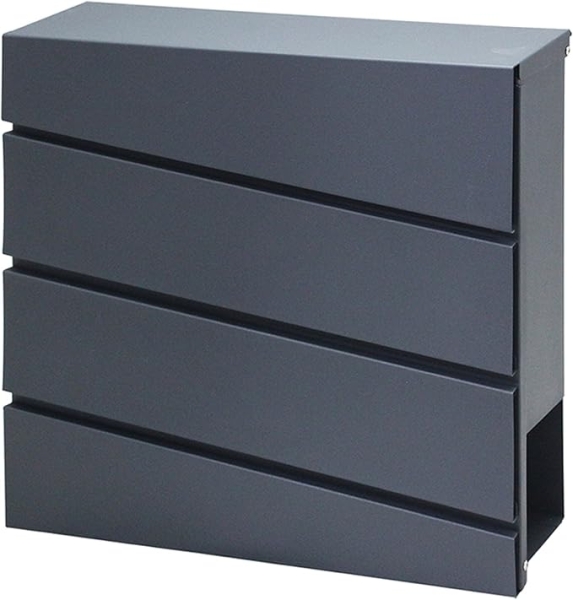 Wandbriefkasten Anthrazit RAL 7016 inkl. Zeitungsfach