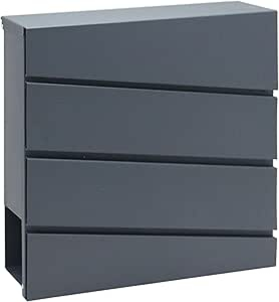 Wandbriefkasten Anthrazit RAL 7016 inkl. Zeitungsfach