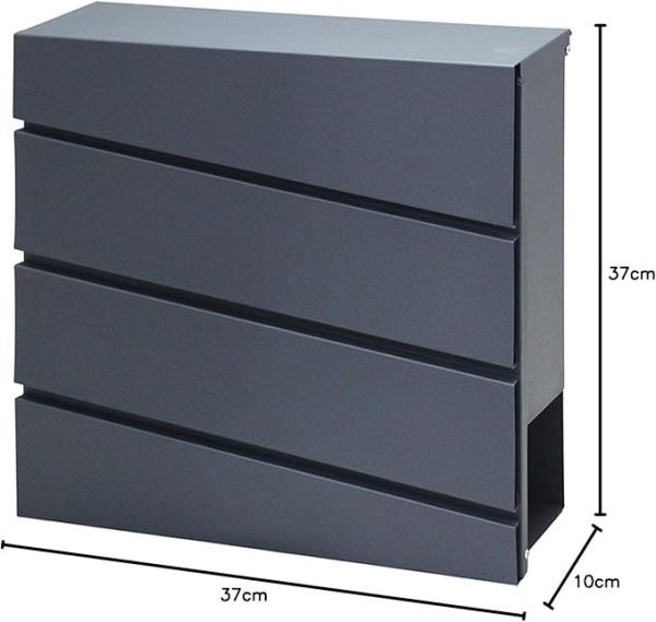 Wandbriefkasten Anthrazit RAL 7016 inkl. Zeitungsfach